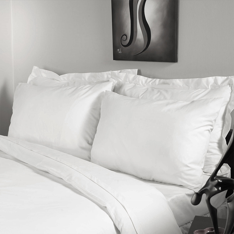 4 pezzi da lettiera hotel collection cotone bianco da 350 tc sateen
