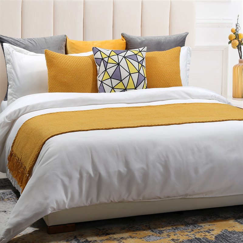 Set da letto bianco alberghiero a base di cotone 100 % in cotone da 250tc.