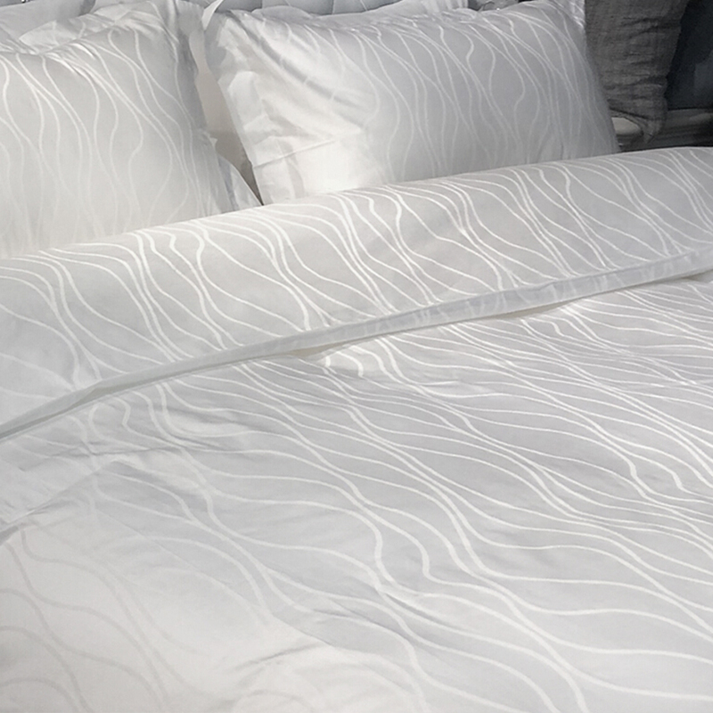 Biancheria tessile hotel a onda d'acqua jacquard in raso puro