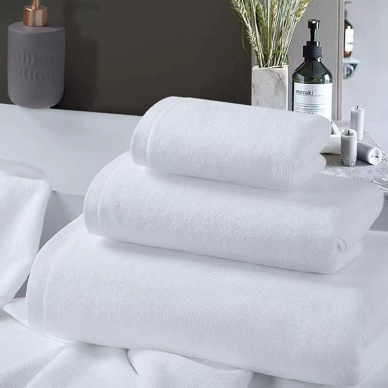 Pure Cotton 32S Double Twist semplice Terry White Hotel asciugamani