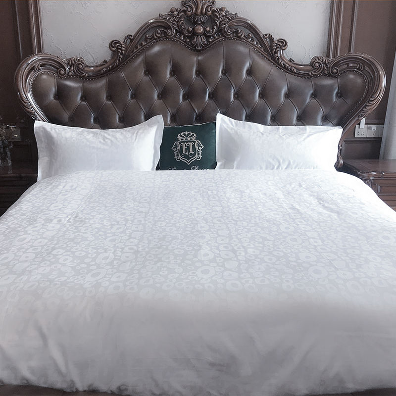 Set di biancheria da letto jacquard hotel puro di cotone bianco puro