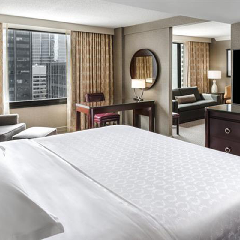 White 300 thread Count cotone cotone sateen jacquard hotel set