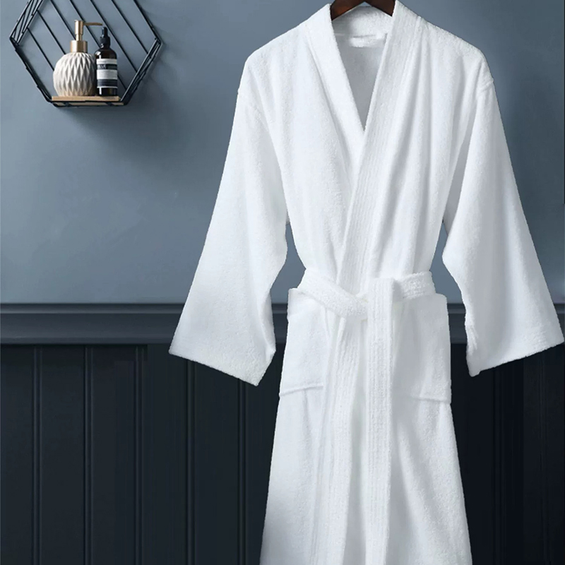 Cotton bianco a 5 stelle Hotel Terry Toweling Aokrobe