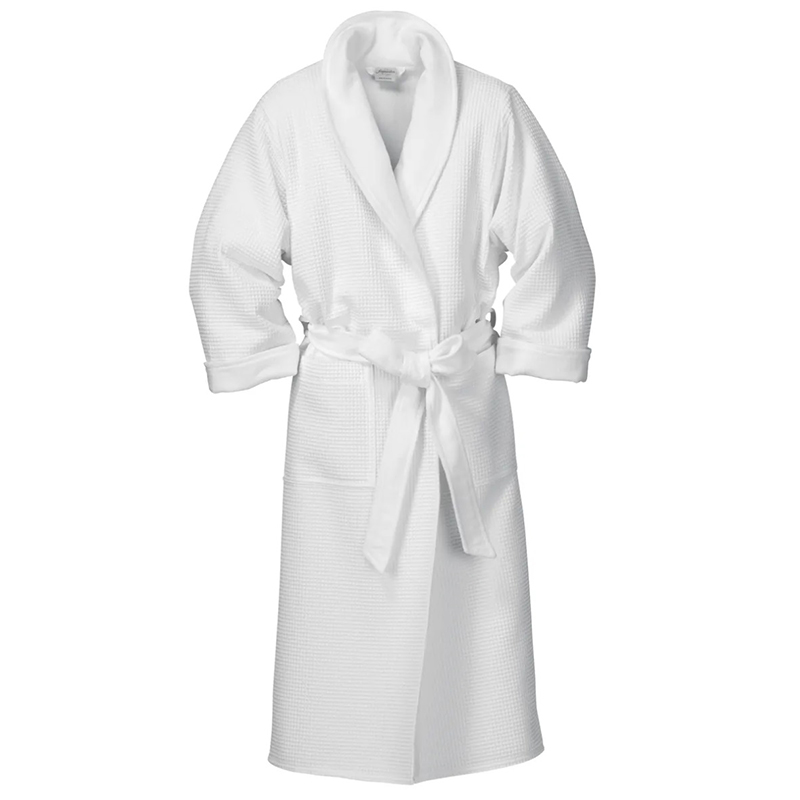 100 % Cotton White 400gsm a doppio strato Terry Waffle accappatoio per hotel