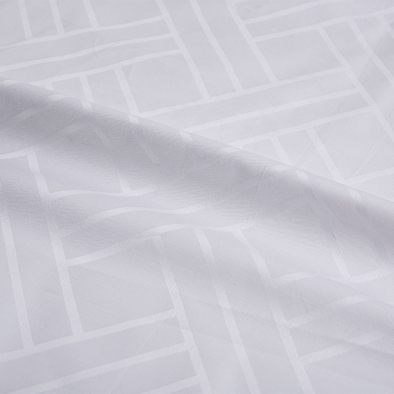 Tessuto in tende per hotel jacquard intrecciato in bianco di cotone puro