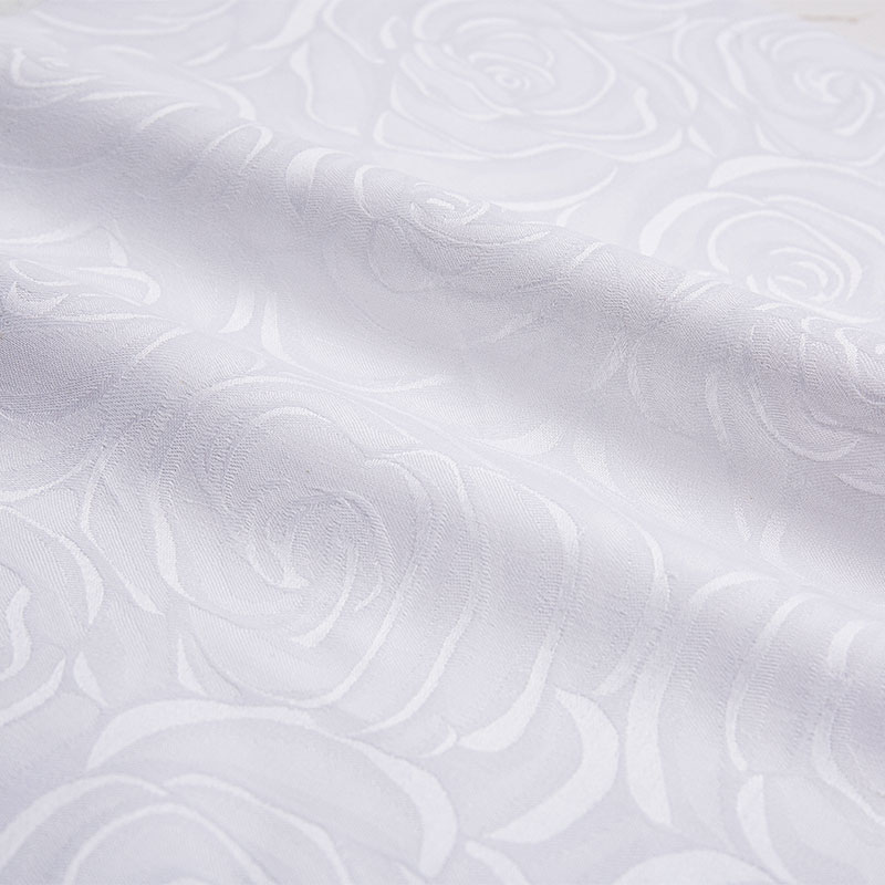 Tessuto di biancheria da letto di cotone bianche da letto in raso jacquard rosa fiore